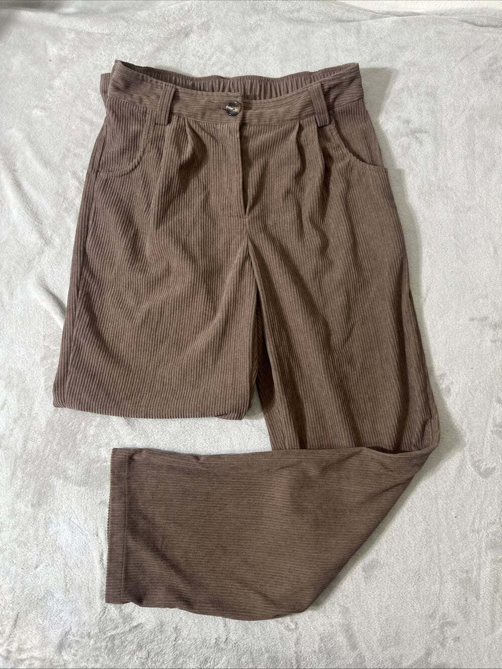 Halara Women’s Small Brown Ribbed Straight Leg Pull On Casual Pants Stretch S